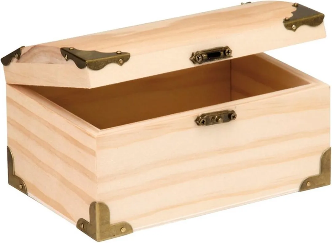 Glorex Hobby Houten Schatkistjes 18x12,5cm - 2 Stuks - Beige