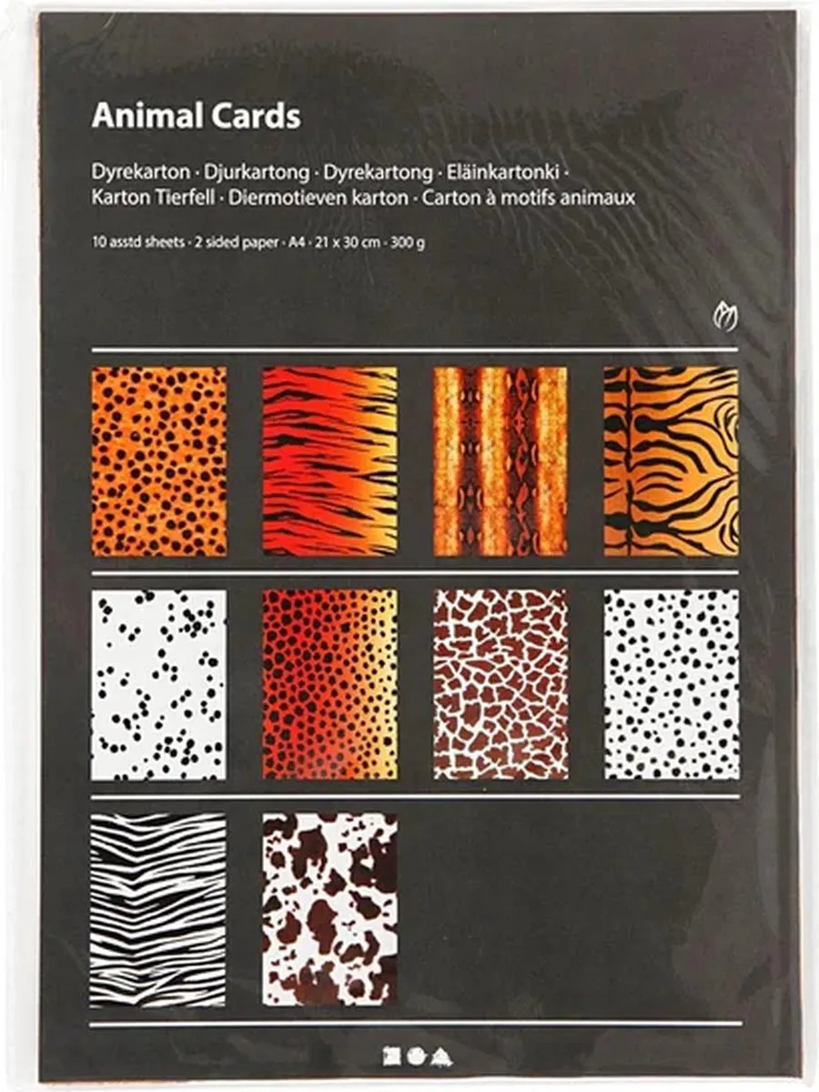 Creativ Company Colortime Karton Dieren A4 - 10 Vel Multi