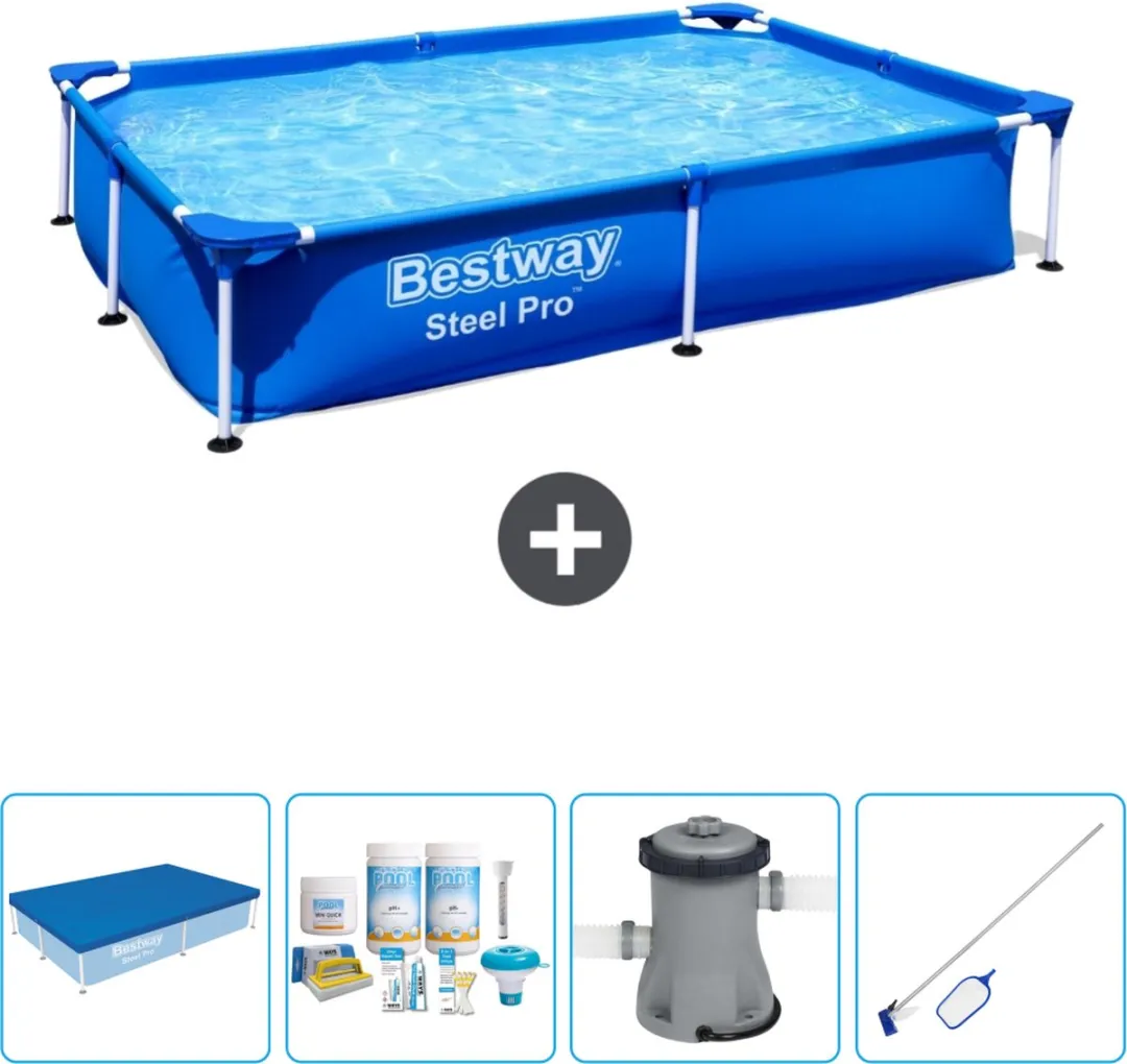 Bestway Steel Pro Zwembad 221x150x43cm Blauw
