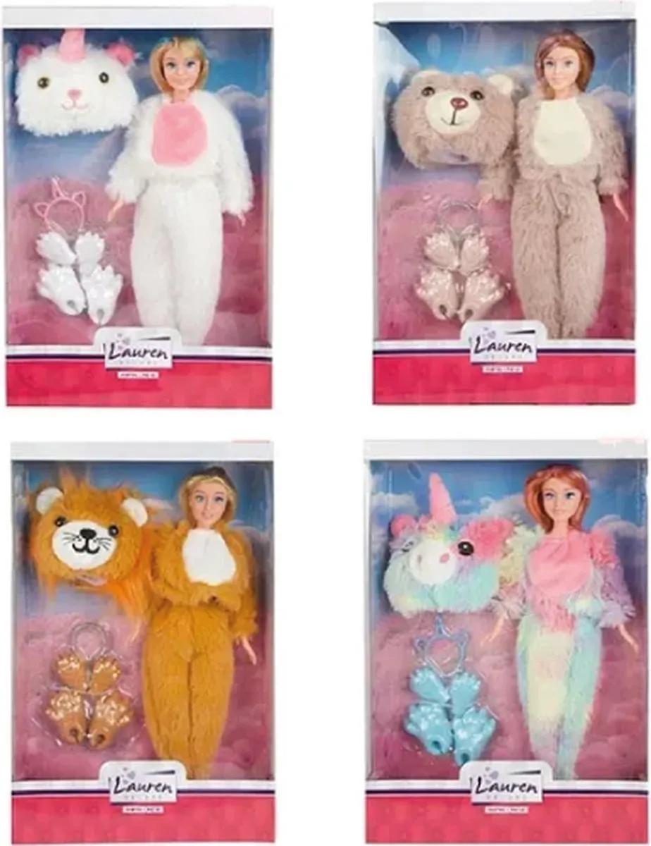 Toi-Toys Lauren Onesie Pluchen Pop 30cm - Multicolor