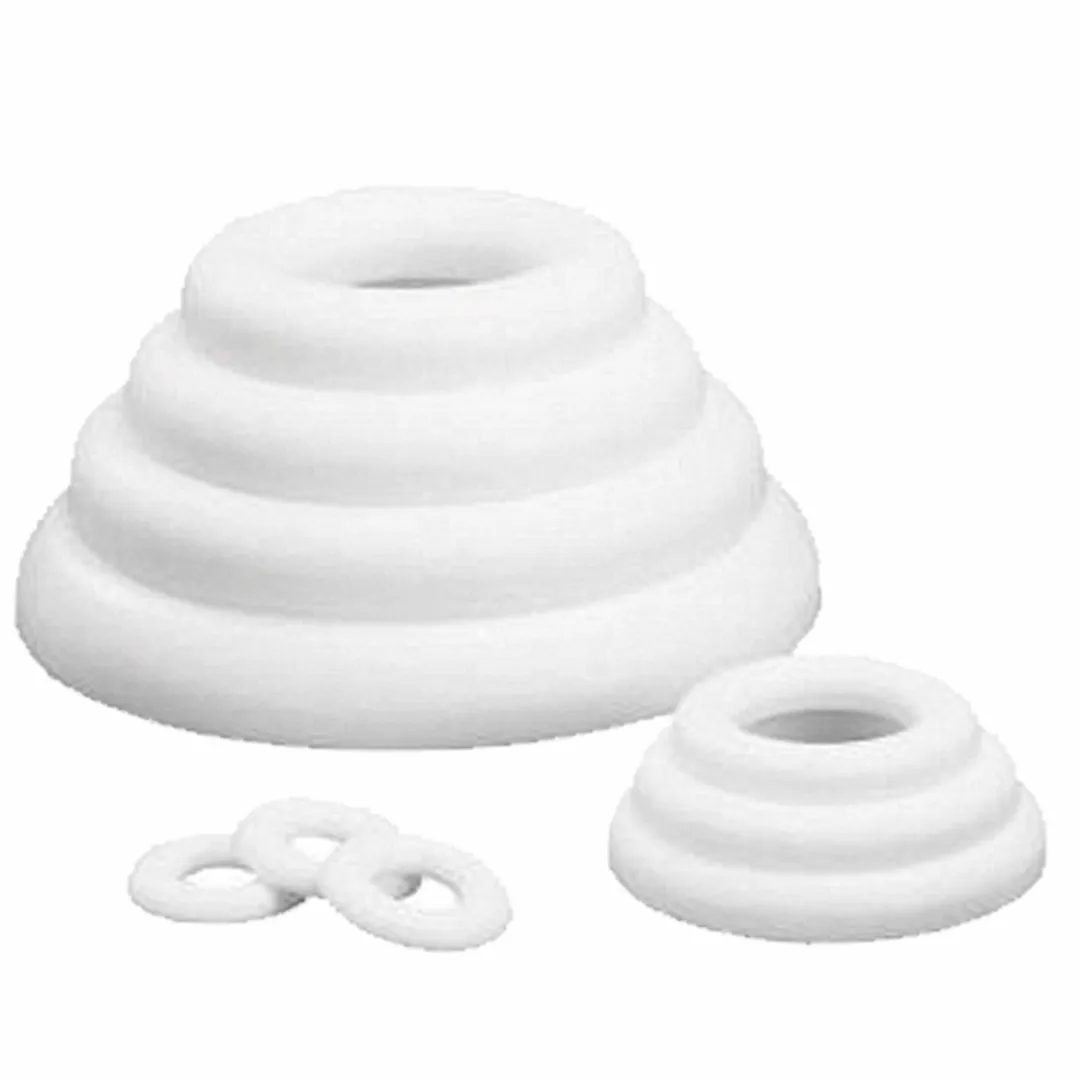 Rayher Hobby Piepschuim Platte Ringen - 3 Stuks Wit