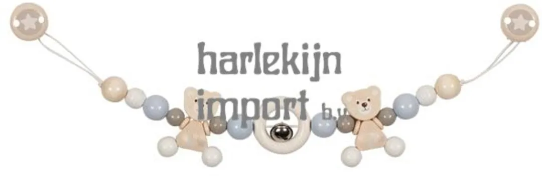 Goki Baby Kinderwagenspanner - Beertje Grijs/Blauw 40cm
