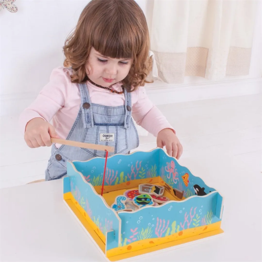 BIGJIGS BJ787 Houten Visspel - 2 Spelers