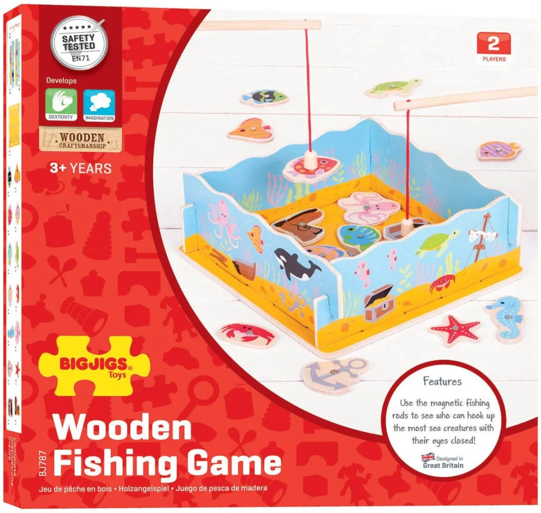 BIGJIGS BJ787 Houten Visspel - 2 Spelers
