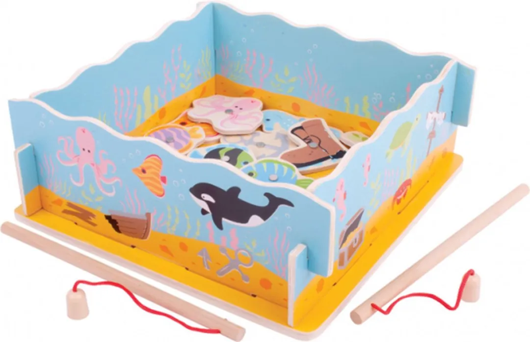 BIGJIGS BJ787 Houten Visspel - 2 Spelers