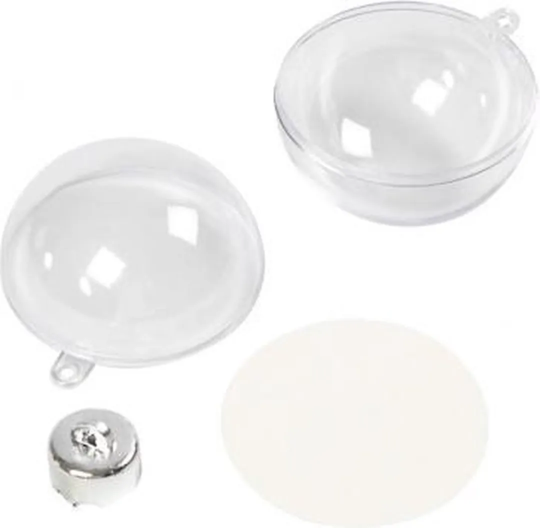 Creativ Company Acryl Ballen 2-delig Ø5cm - Transparant - 10 Stuks