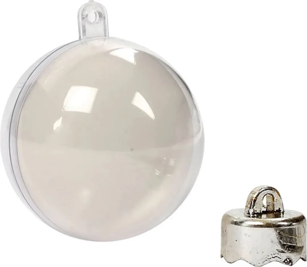 Creativ Company Acryl Ballen 2-delig Ø5cm - Transparant - 10 Stuks