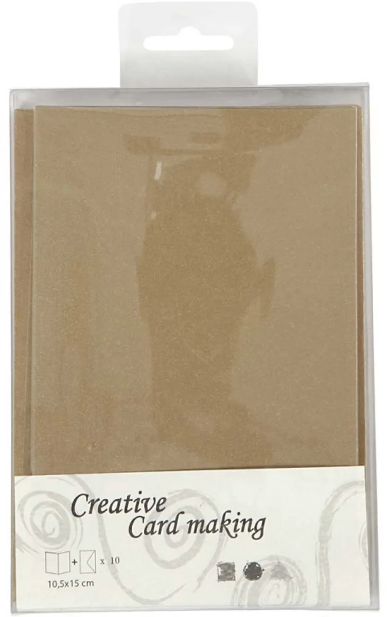 Creativ Company Kaarten & Enveloppen Parelmoer 10,5x15cm - Goud - 10 Stuks