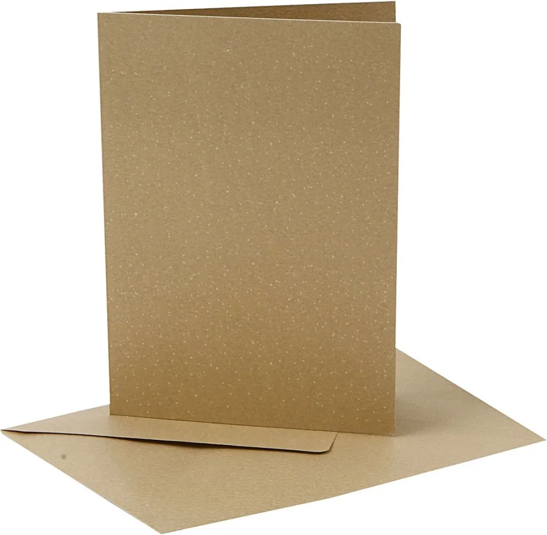 Creativ Company Kaarten & Enveloppen Parelmoer 10,5x15cm - Goud - 10 Stuks