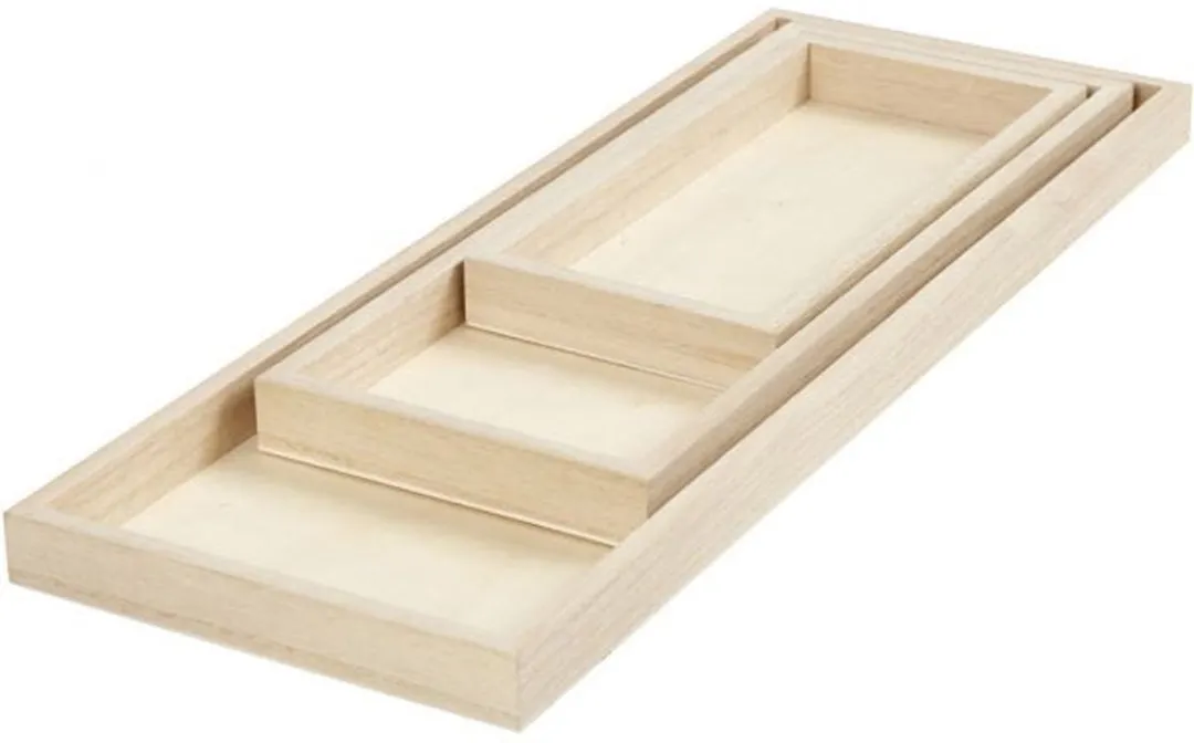 Creativ Company Houten Dienbladen Set 3 Stuks