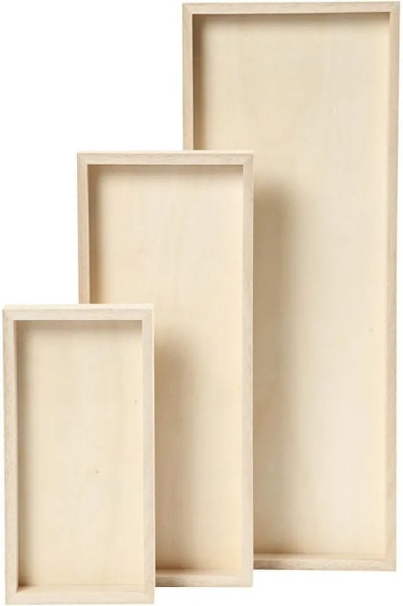 Creativ Company Houten Dienbladen Set 3 Stuks - 40x15cm Multicolor