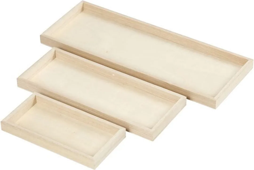 Creativ Company Houten Dienbladen Set 3 Stuks - 40x15cm Multicolor