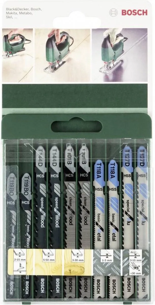 Bosch Decoupeerzaagbladen Set 10-delig - Metaal/Hout
