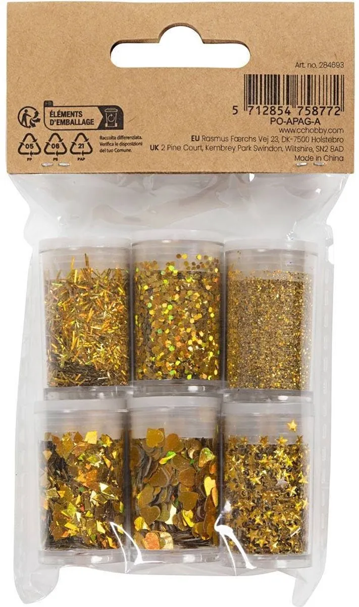 Creativ Company Goud Glitters - 6 Stuks