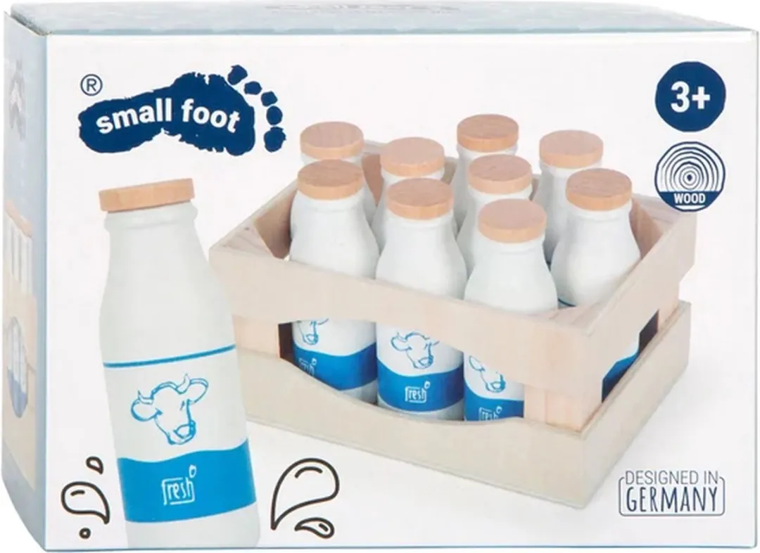 Small Foot Houten Krat Melkflessen Multicolor - 12 Stuks - afbeelding 5 van 6