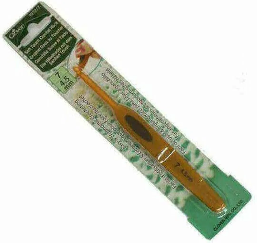 Clover Soft Touch Haaknaald 4,5mm - Bruin