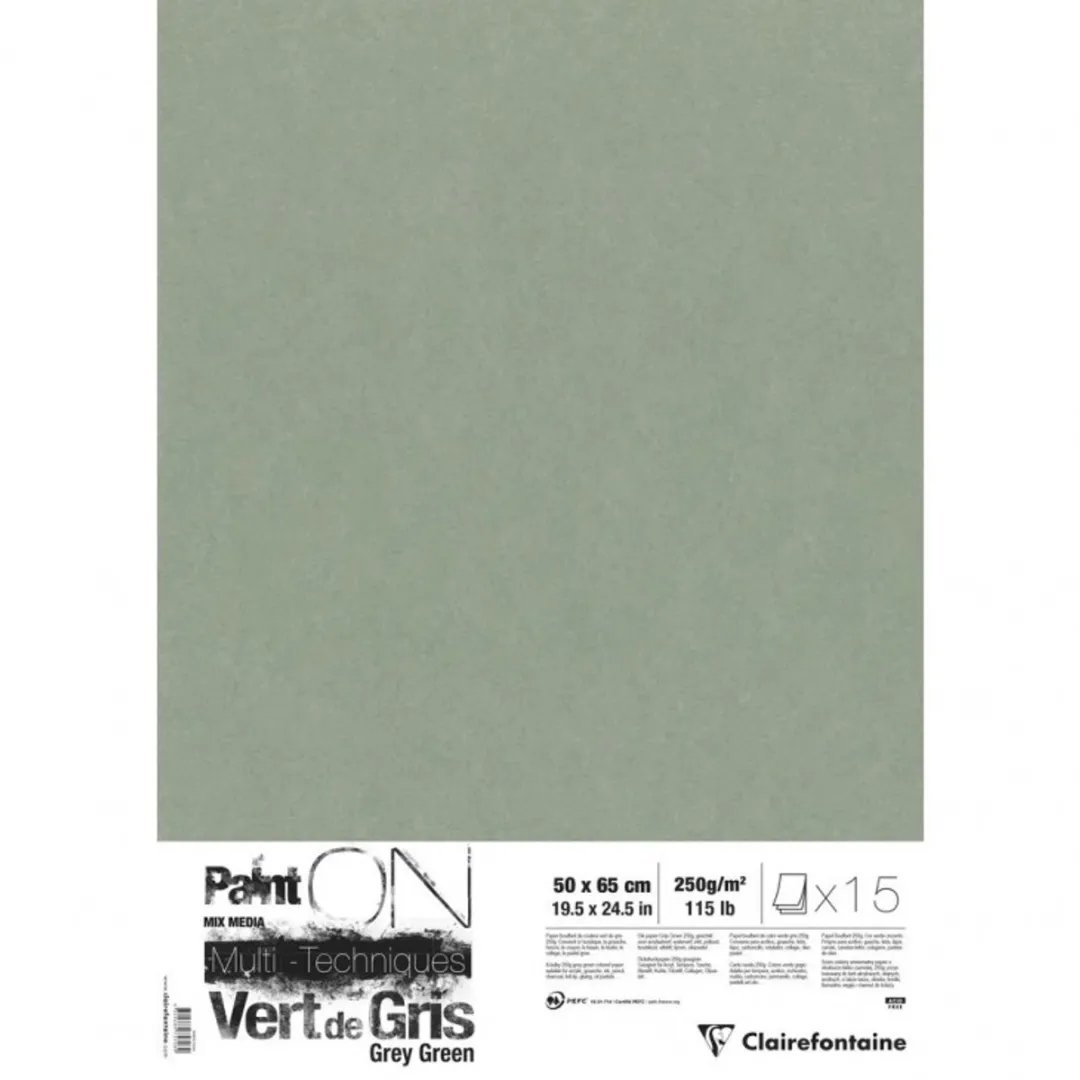 Clairefontaine Paint On Tekenpapier 50x65cm Grijsgroen