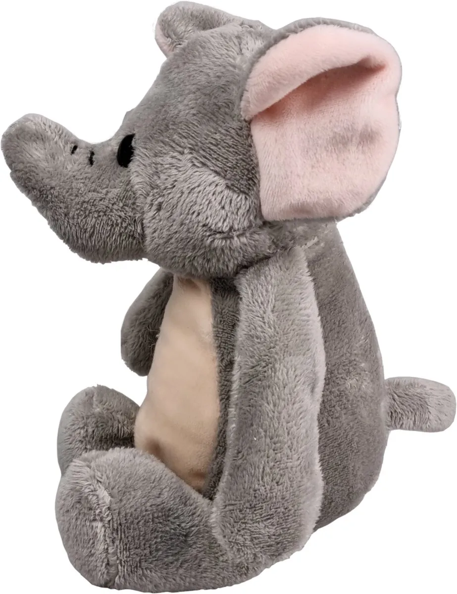 Unitoys Zittende Olifant Knuffel - Lichtgrijs 21cm