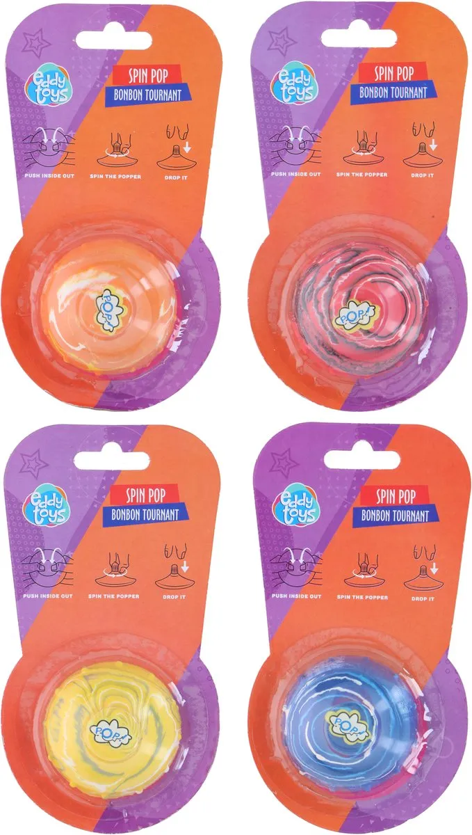 Eddy Toys Spin Pop Draaiend Speelgoed - Assorti Kleuren