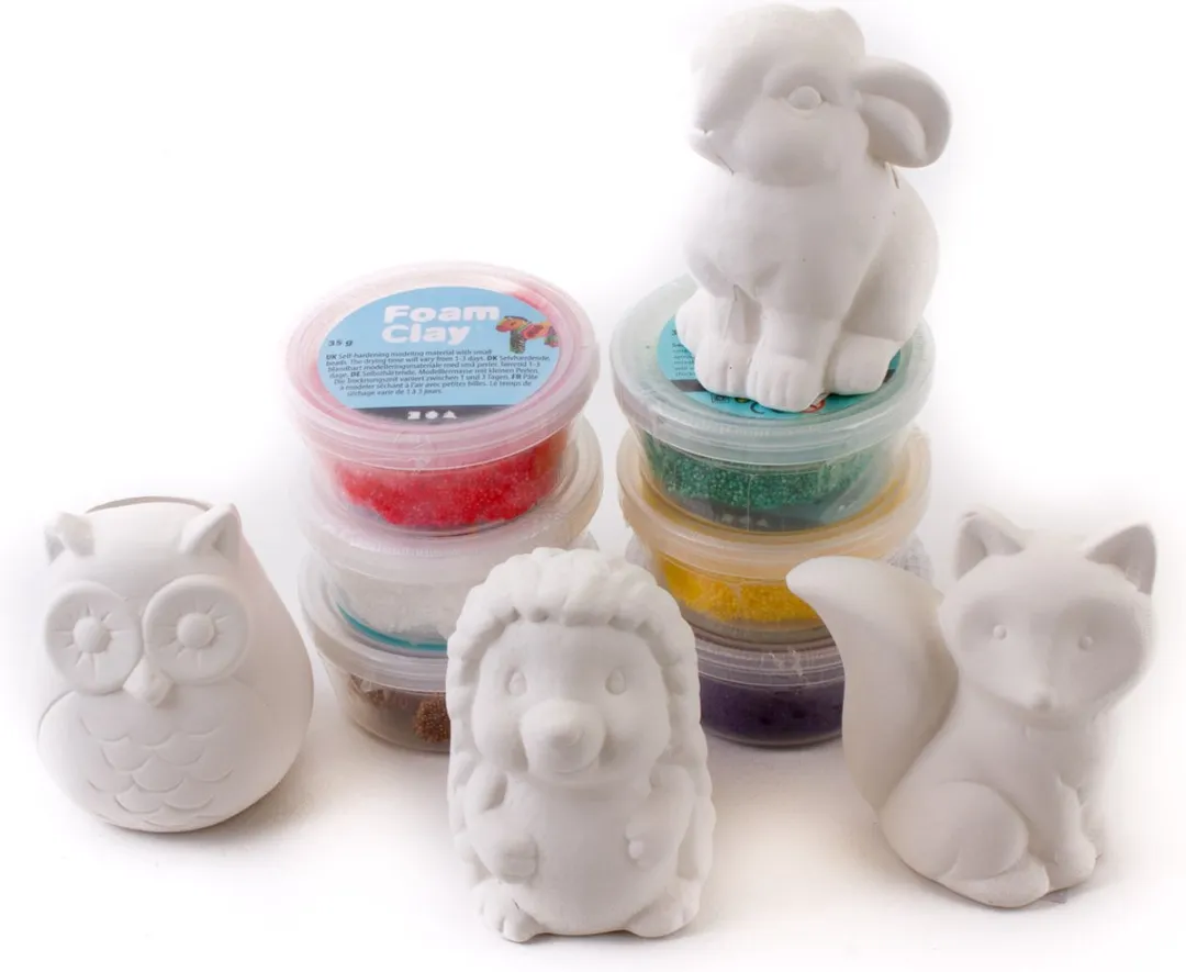 Foam Clay Knutselpakket Dieren - 10 Stuks - Terracotta