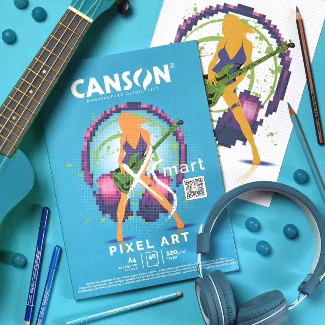 Canson C32250P004 Papierblok Handenarbeid 120g/m² - 40 Vel - Groen/Paars/Wit