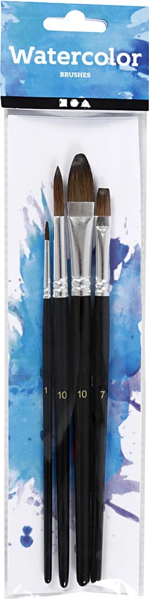 Creativ Company Aquarelverf Penselen Set - 4 Stuks