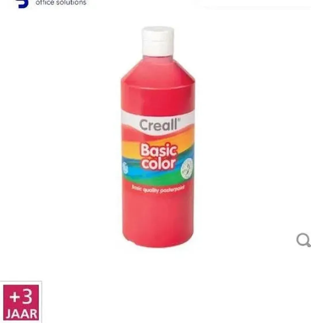 Creall Basic Plakkaatverf Donkerrood 500ml