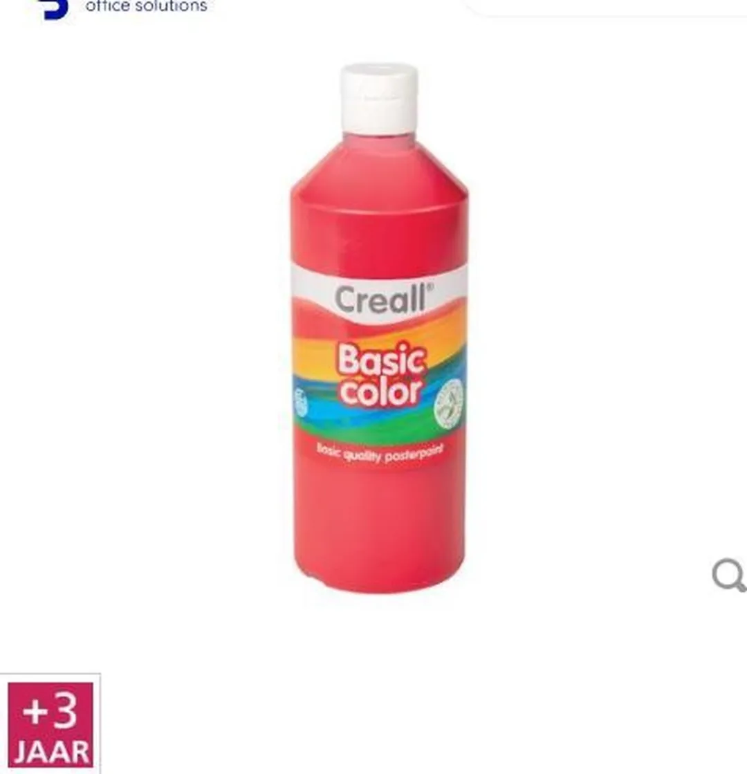 Creall Basic Plakkaatverf Donkerrood 500ml