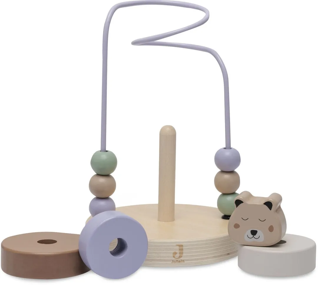 Jollein Houten Spiraal Jungle Jambo Cheetah - 6 Kralen - Biscuit