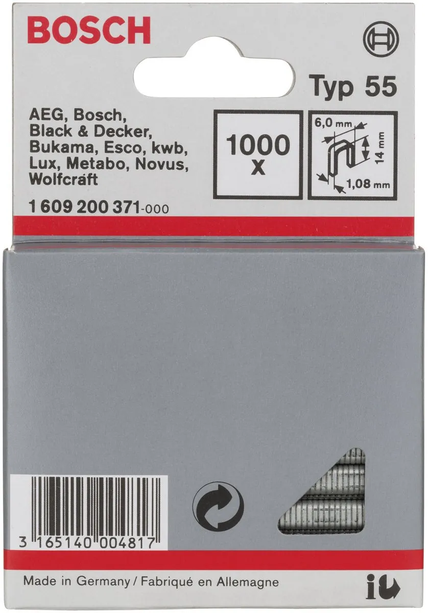 Bosch Niet met smalle rug 1609200371 - 1000 Stuks