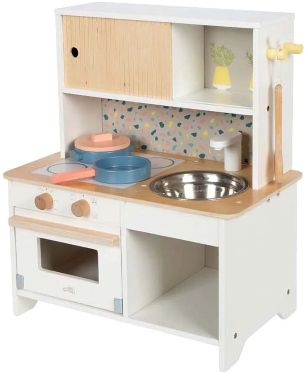 Small Foot Houten Terrazzo Speelkeuken Compact - Multicolor