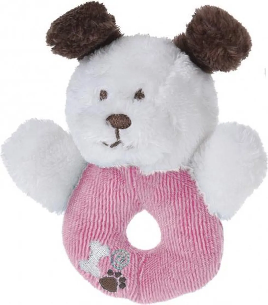 Tender Toys Grijpring Hondje Pluche 12cm