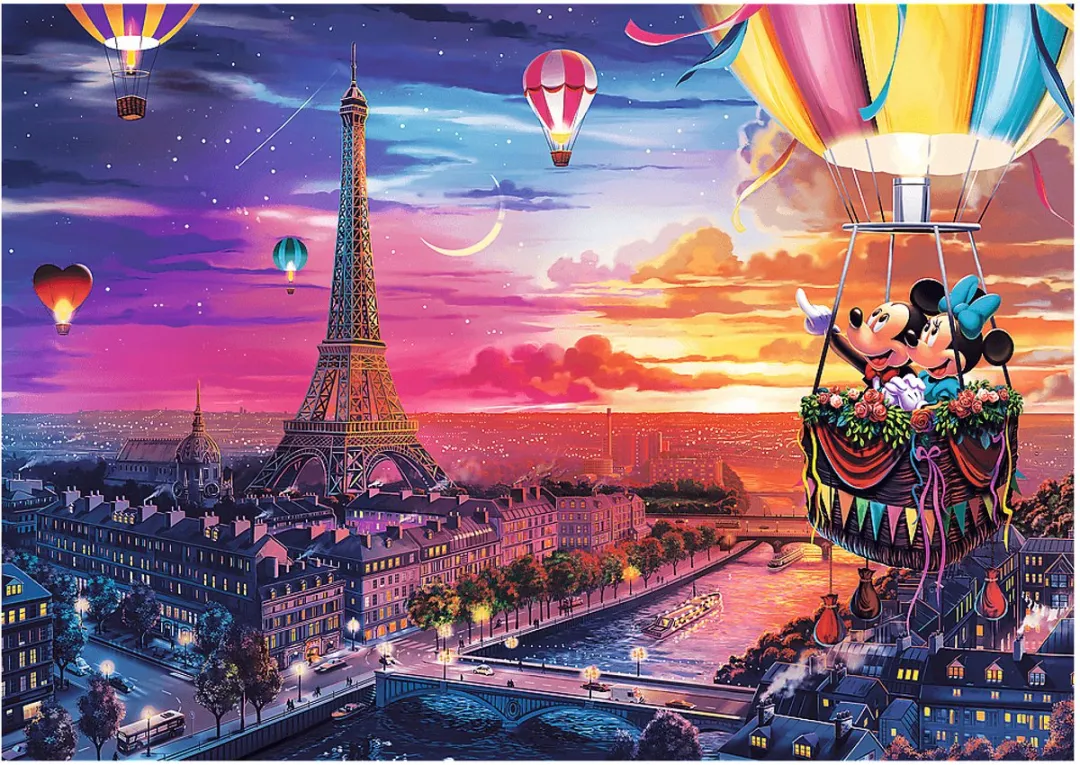 Trefl Mickey & Minnie in Parijs Puzzle 1000 Stuks - Premium Plus