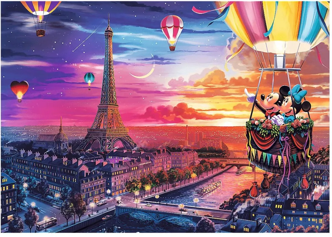 Trefl Mickey & Minnie in Parijs Puzzle 1000 Stuks - Premium Plus