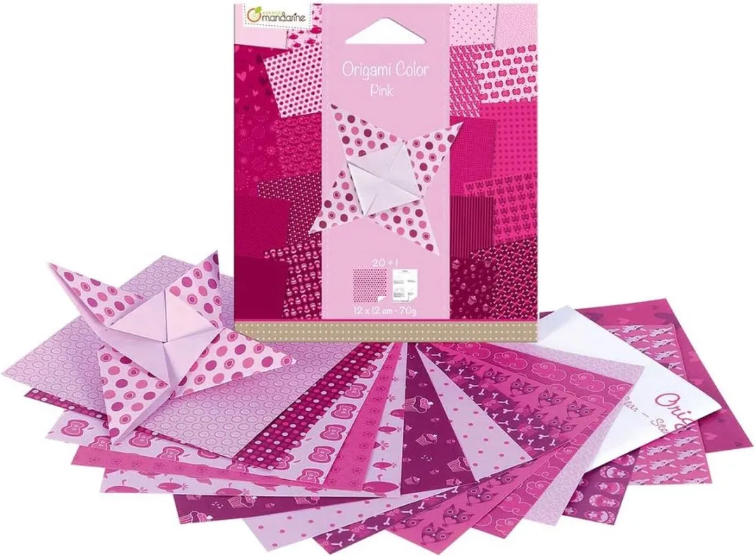 Clairefontaine Origami Mini 12x12cm - Roze - 20 Stuks