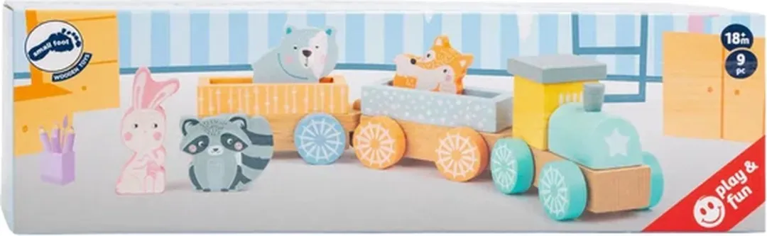 Small Foot Houten Trein met Bosdieren Pastel - 9-delig - afbeelding 6 van 6