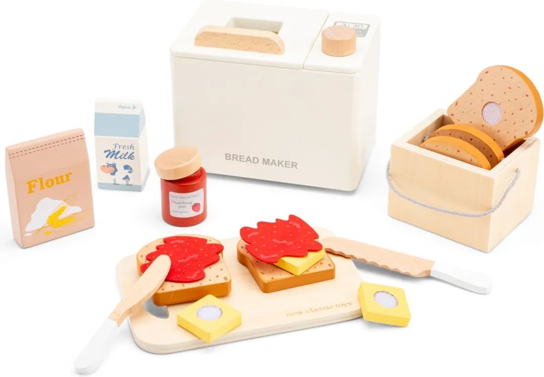 New Classic Toys Houten Broodbakmachine Speelset - 17-delig