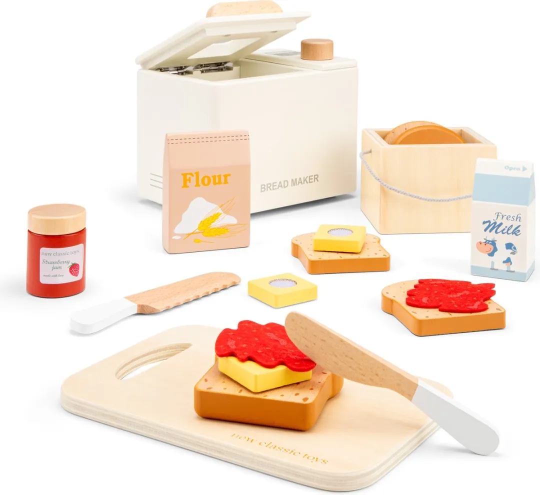New Classic Toys Houten Broodbakmachine Speelset - 17-delig