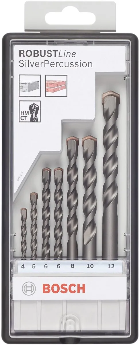 Bosch Robust Line Silver Percussion Betonborenset 7-delig