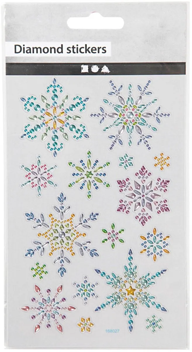 Creativ Company Diamond Stickers IJskristallen - 1 Vel - Multi Kleuren