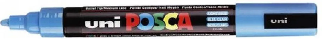 Posca PC5M M Verfstiften - 6 Stuks Lichtblauw