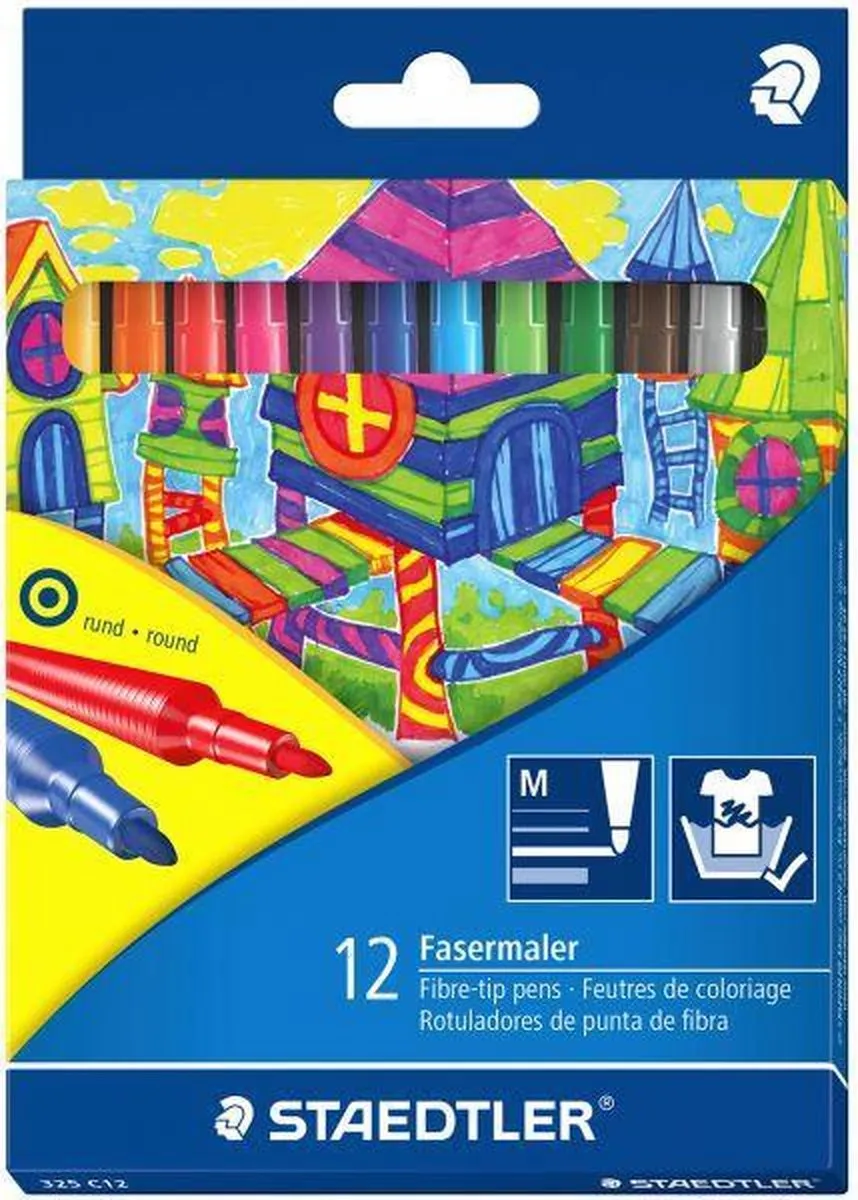 STAEDTLER 12 Viltstiften - 12 Kleuren