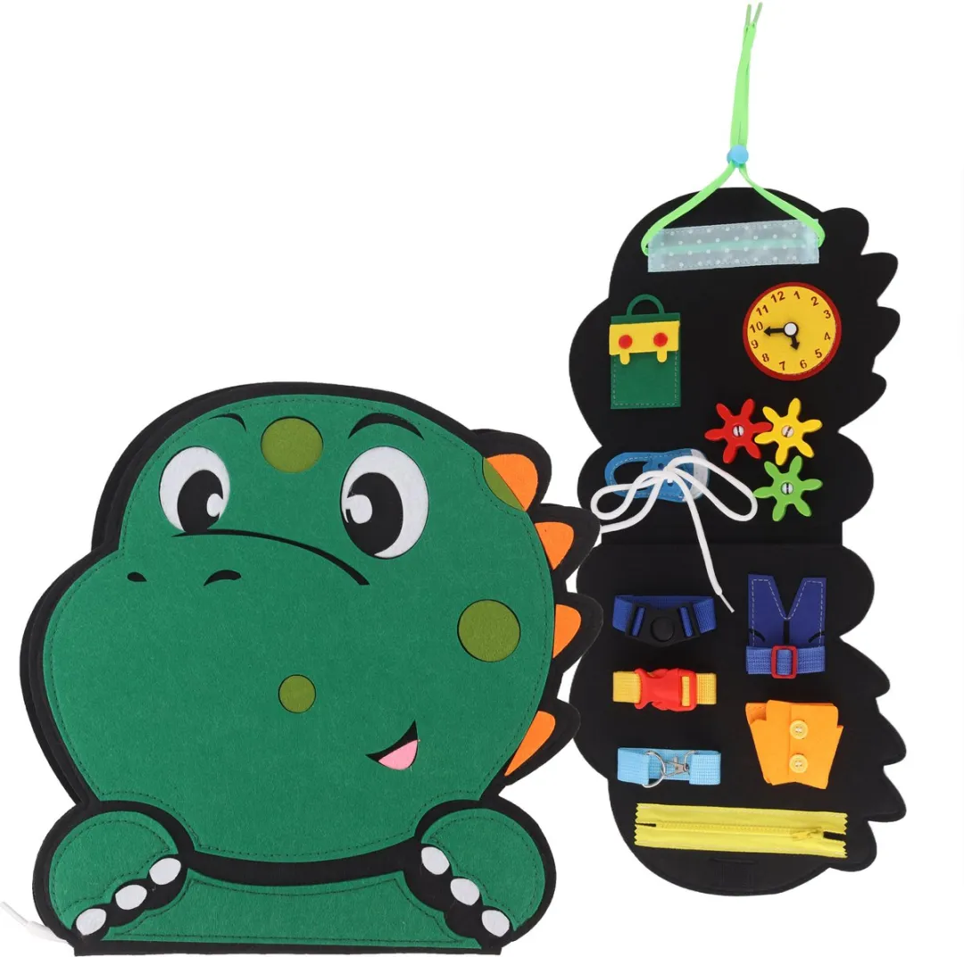 360 Toys® - Busy Board Dino - Bevat 2 Speelvelden - STEM Speelgoed - Babyspeelgoed 6 maanden - Montessori Speelgoed