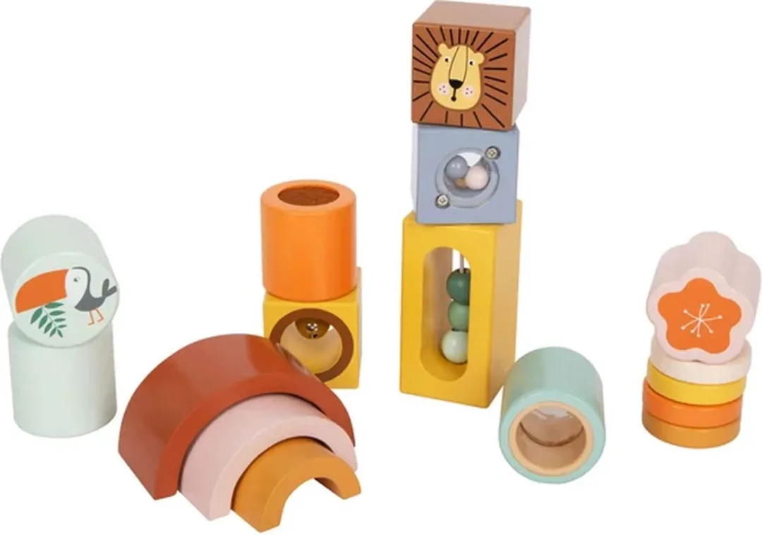 Small Foot Houten Ontdekblokken Safari - 12-delig - Multicolor