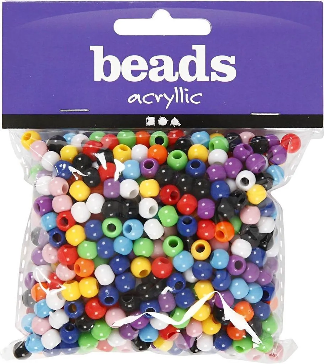 Creativ Company Pony Kralen 6mm - Multicolor - 600 Stuks