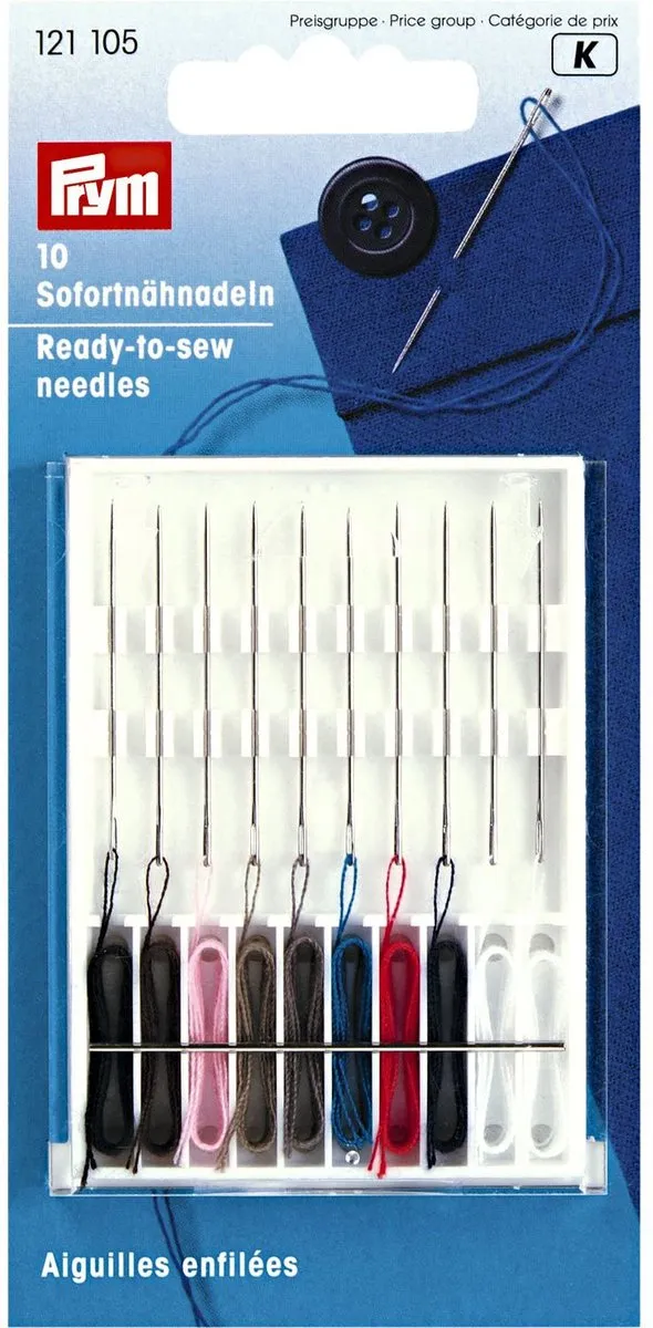 Prym Naainaaldenset - 10 Stuks - Zilver/Bruin/Zwart