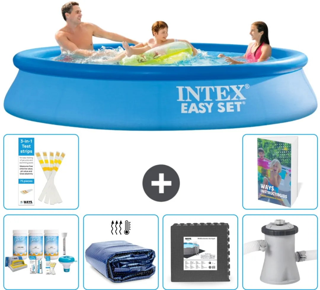 Intex Easy Set Zwembad 305x61cm - Blauw - 7-delig