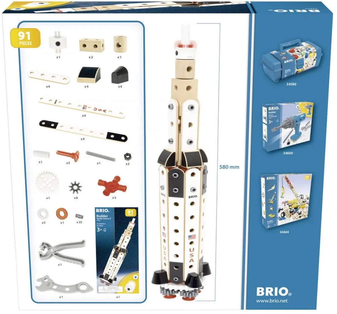 BRIO Builder Apollo Saturn V - 91 Stukken - Meerkleurig