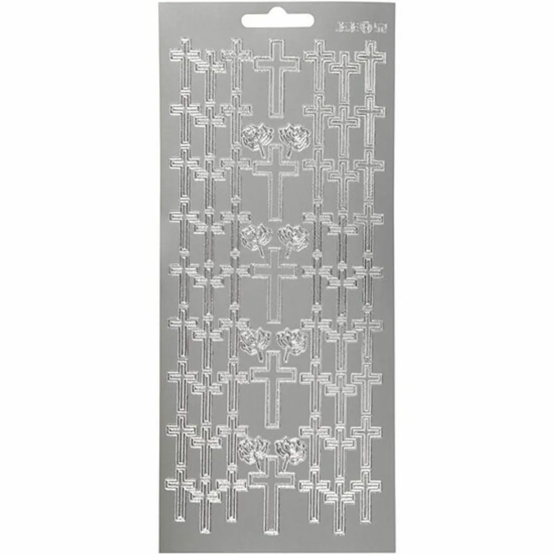 Creativ Company Religieuze Zilver Kruis Stickers 10x23cm