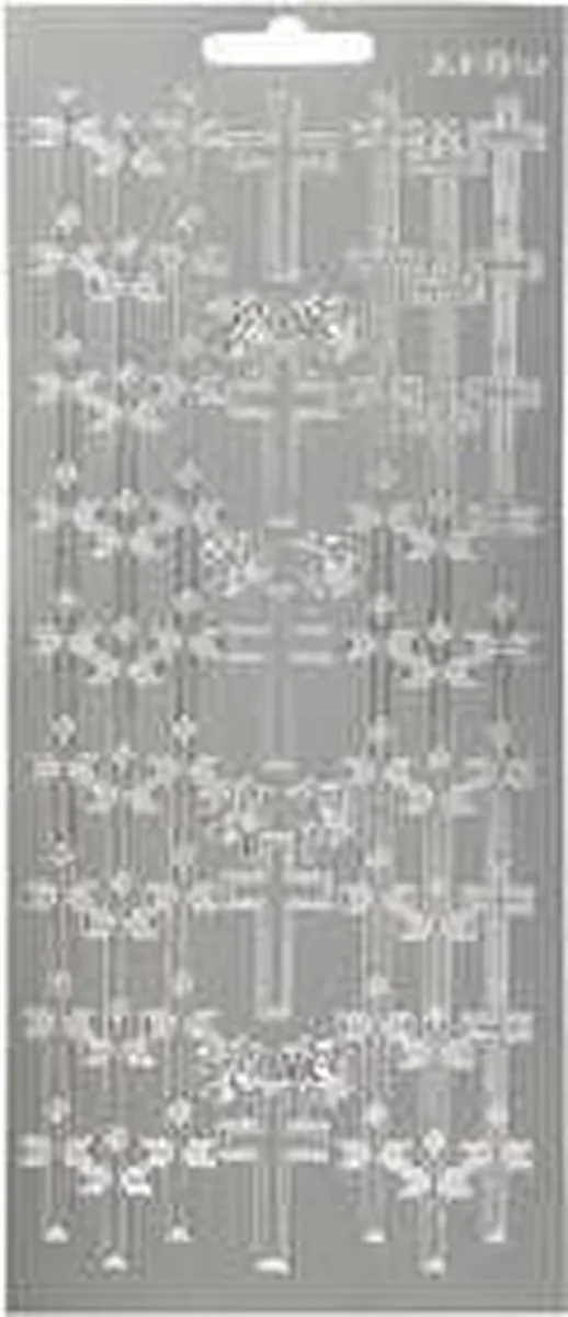 Creativ Company Religieuze Zilver Kruis Stickers 10x23cm